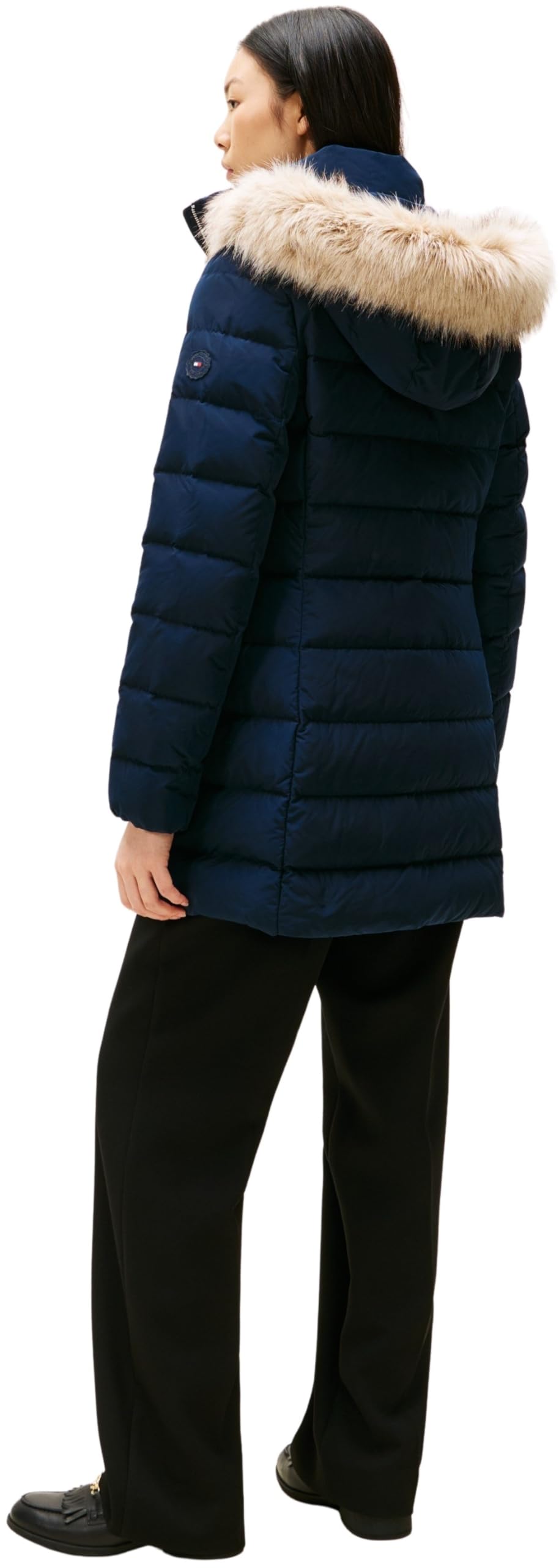 Tommy Hilfiger Abrigo de plumas Down Slim con borreguito