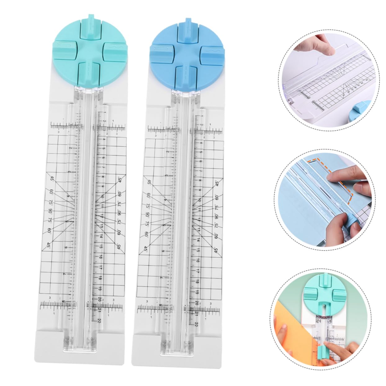 Gadpiparty 2piezas Cortadora De Papel Portátil Para Manualidades Papel De Obsequio Tarjetas Álbumes De Recortes