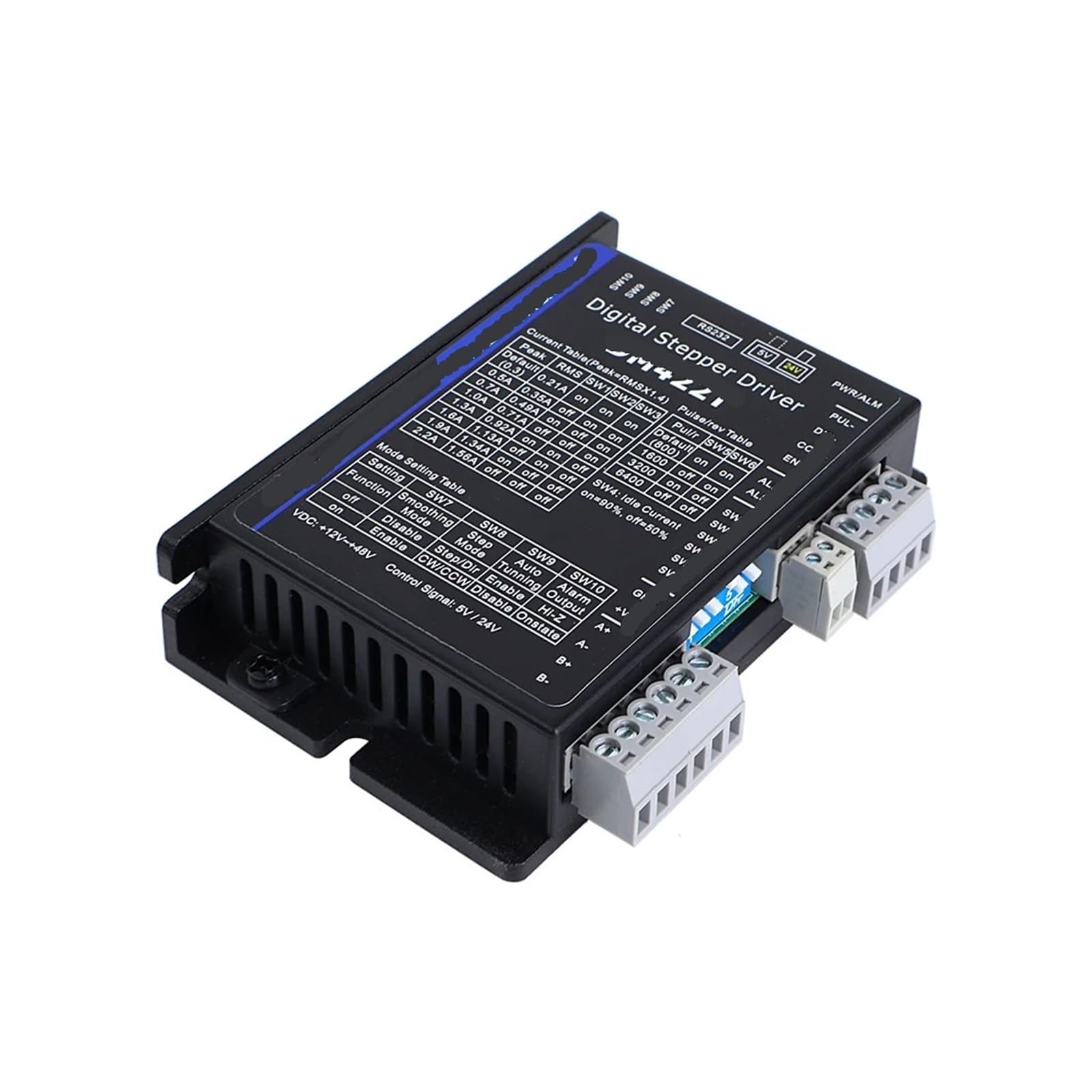 Controlador de motor paso a paso digital, DM422T 0.3-2.2A 12-50VDC for controlador de motor paso a paso Nema 11, 14, 17