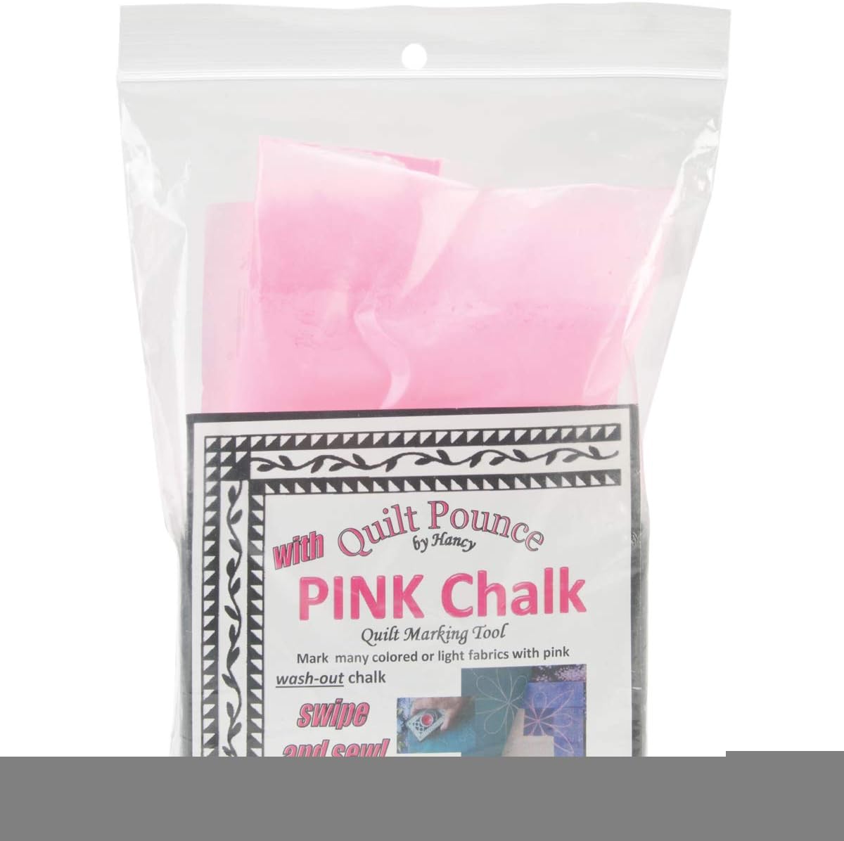 Quilt Pounce Pad With WashOut Pink Chalk Powder 2 Oz. Bag