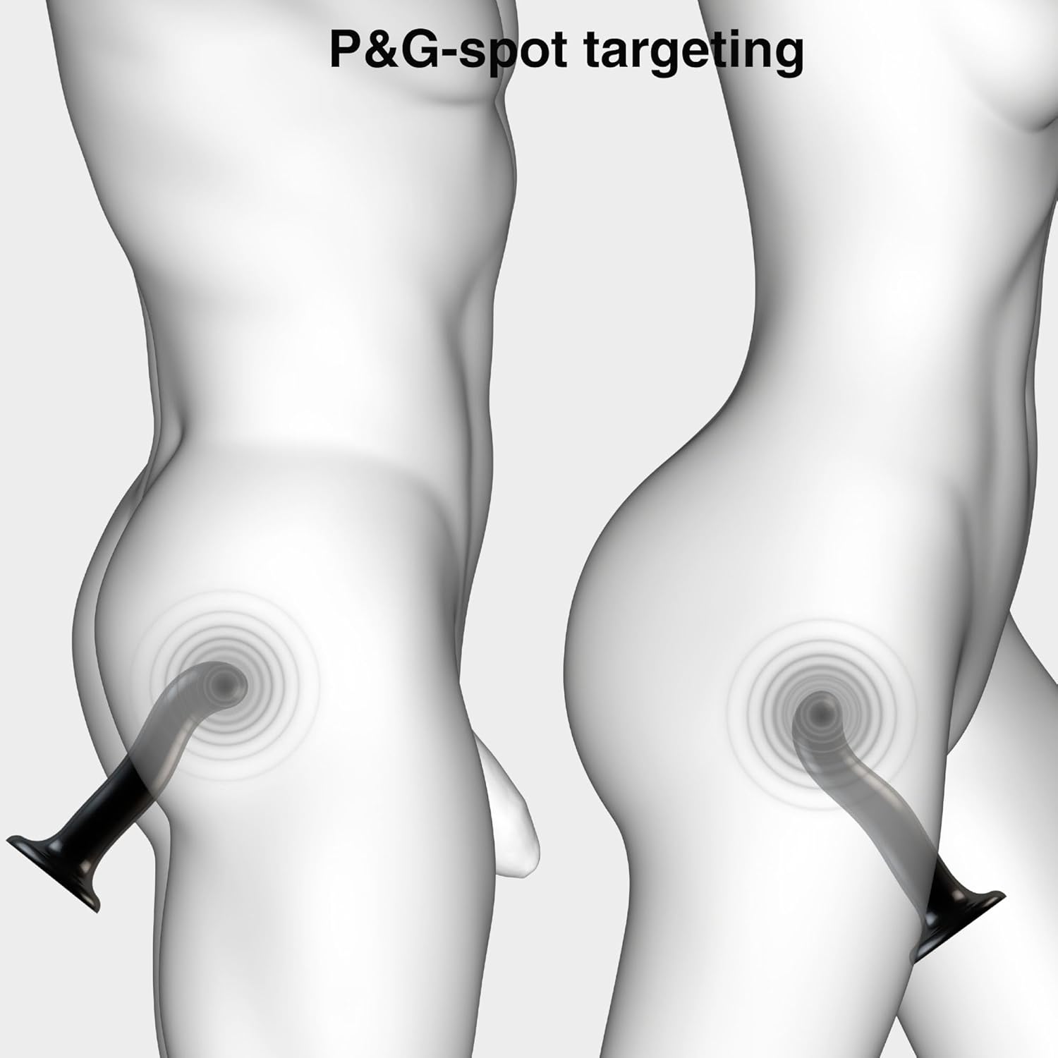 Strap-On-Me P&G SPOT Dildo - Ergonomic Grip for G Spot & P Spot Stimulation - Sex Toy with Smooth & Soft Design - Silicone Dildo Ideal for Enhanced Pleasure & Comfortable Experience (Black - Medium)