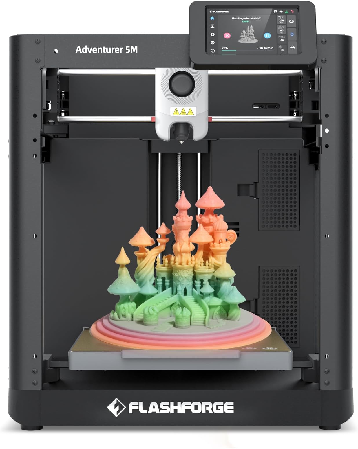 FLASHFORGE Adventurer 5M 3D Printer: 600mm/s High-Speed, Auto Bed Levelling, Quick-Change Nozzle, 220x220x220mm PEI Build Plate for Rapid Prototyping & Makers