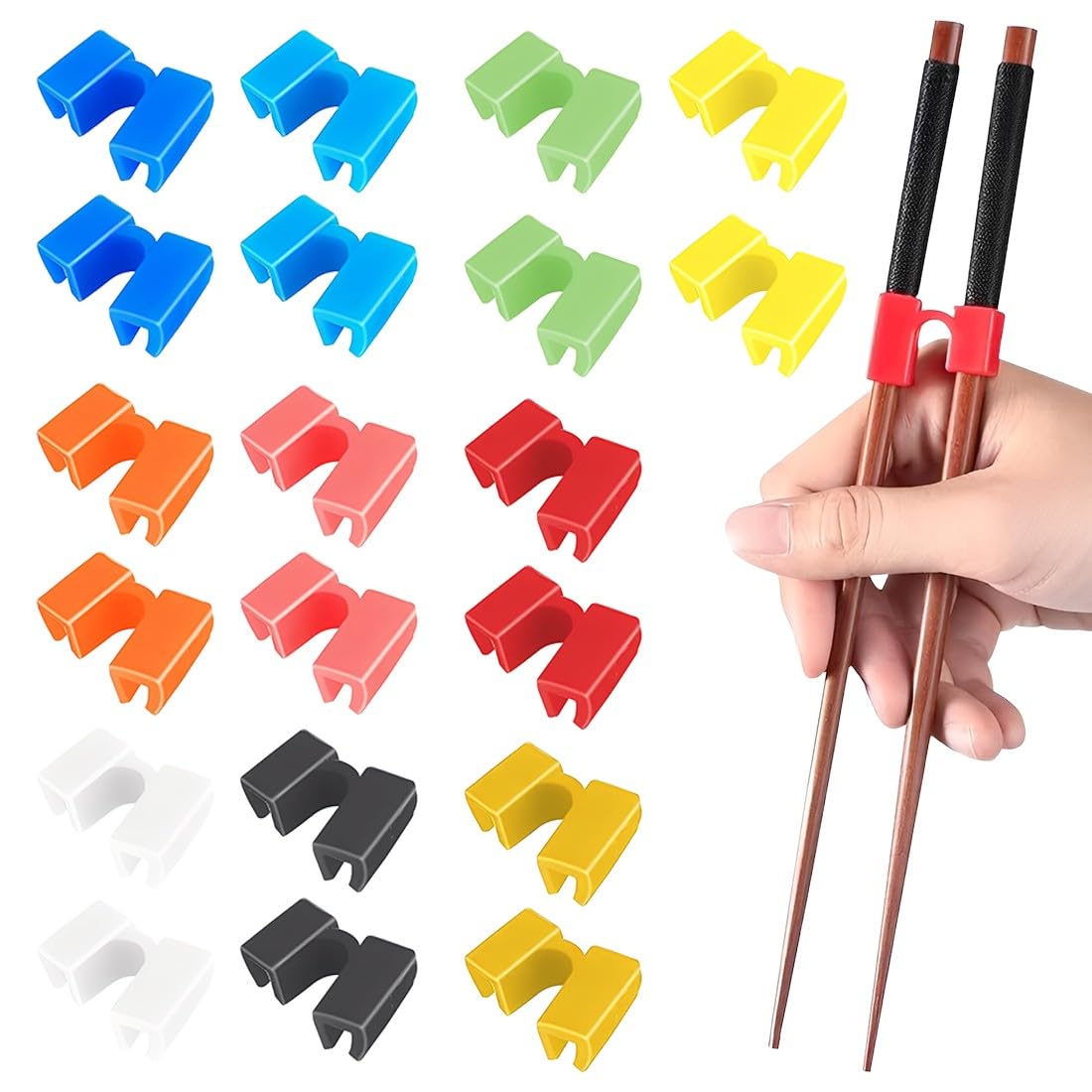 8 Pezzi Aiutanti Per Bacchette Plastica Colorati, Bacchette Riutilizzabili Per Allenamento, Bacchette Sushi Per Principianti, Bacchette Strumenti Ausiliari Per Adulti E Bambini