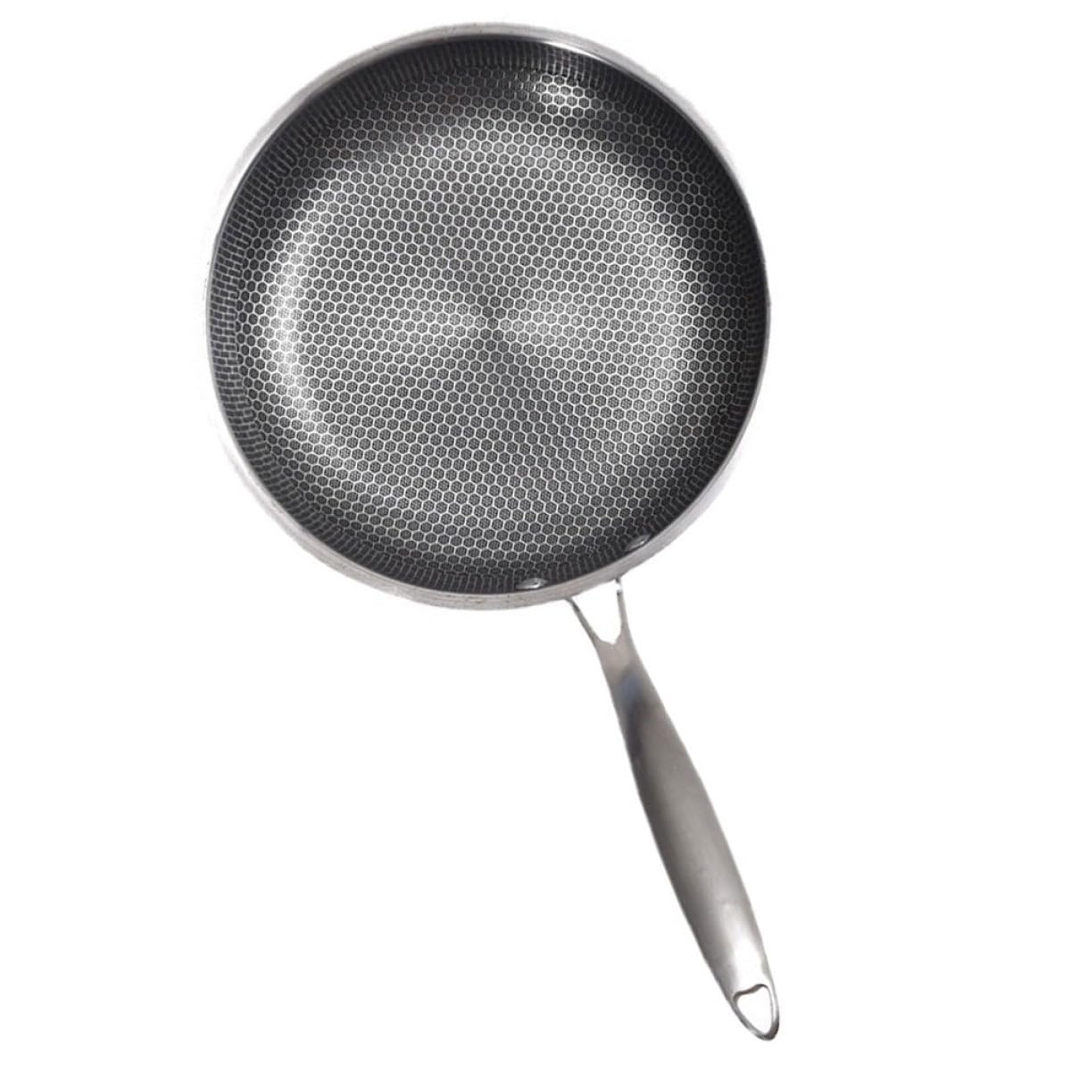 SHINEOFI Padella Padella Antiaderente per Uova Fondo Piatto in Acciaio Inossidabile Resistente al Calore per Cucina e Friggere per Uso Quotidiano