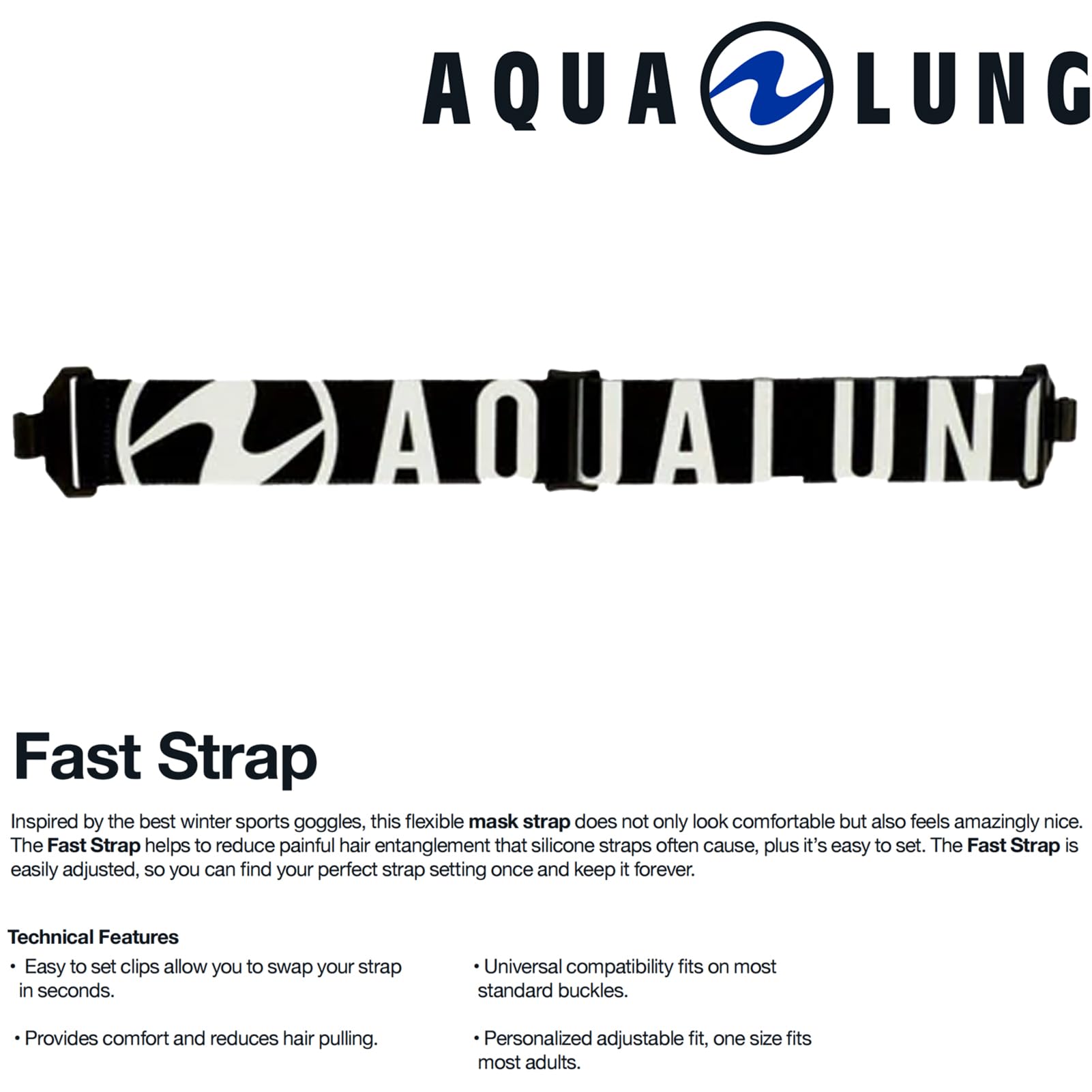 Aqualung Fast Strap Accessories Unisex - Adulto (Pacco da 1)