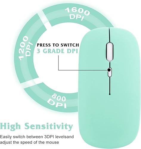 Miniatura 6 de Combo de teclado y mouse Bluetooth recargable, teclado ultra delgado de tamaño completo y mouse ergonómico para Tienda Fire HD 10 Plus (2021) y