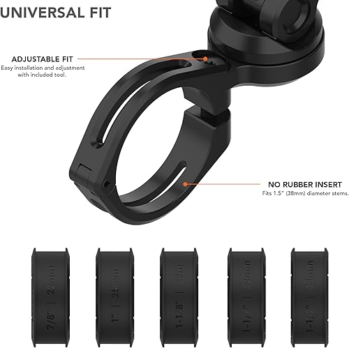 Miniatura 3 de Rokform - Soporte de teléfono celular para manillar de motocicleta, se monta en cualquier manillar que mida de 78" a 1-14", asegura el teléfono a