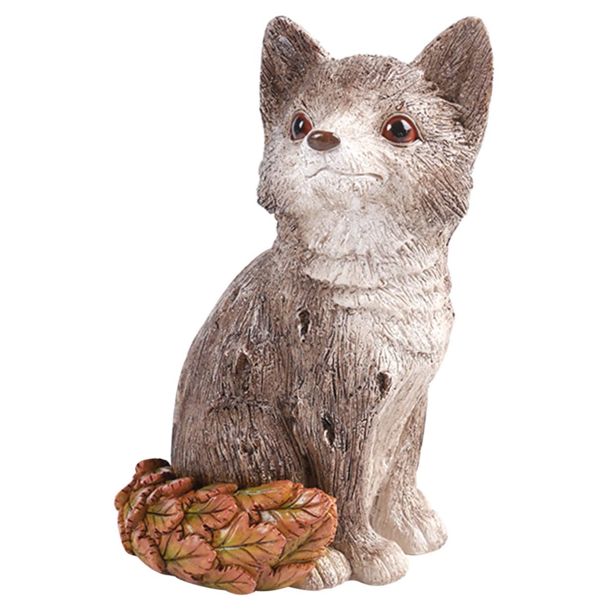 Happyyami Fuchsornament Aus Harz Für Garten Handbemalte Tierfigur Dekorative Skulptur Wetterfest Für Außenbereich Detailreiche Statue Im Schönen Stil