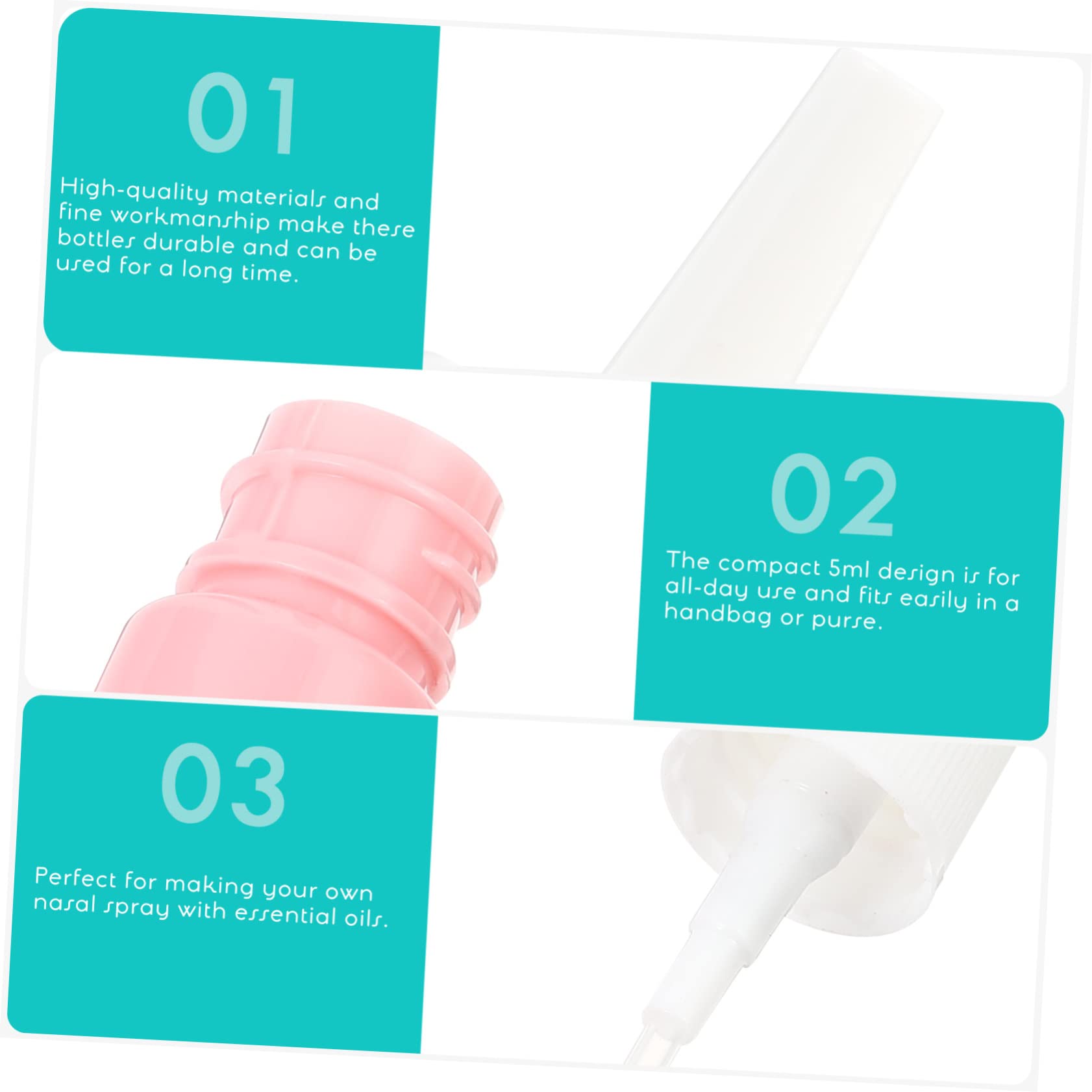 FRCOLOR 50 Stück 5ml Pet Sprühflaschen Reiseflaschen für Flüssigkeiten
