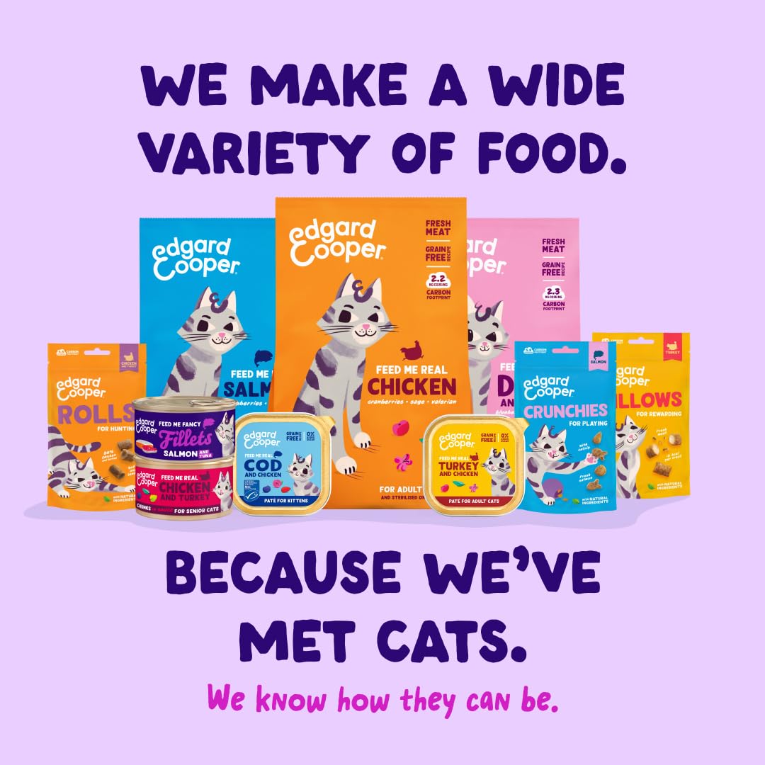 Edgard & Cooper Nourriture Humide pour Chats, Filets dans Leur Bouillon Saumon et Thon, 24 x 70g, sans Céréales, Ingrédients Naturels, pour Chats Stérilisés, Poisson MSC, sans Sucres Ajoutés