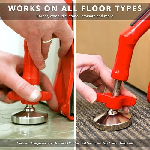 Miniatura 2 de DoorJammer Soporte de bloqueo de puerta portátil para seguridad en el hogar y protección personal (DJ4LD - Bloqueo (versión XL)))