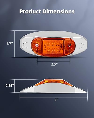 Miniatura 19 de Luces LED ovaladas para remolque, luz de marcador lateral LED roja con bisel cromado, luces LED universales para camiones, remolques, lanchas, Luz