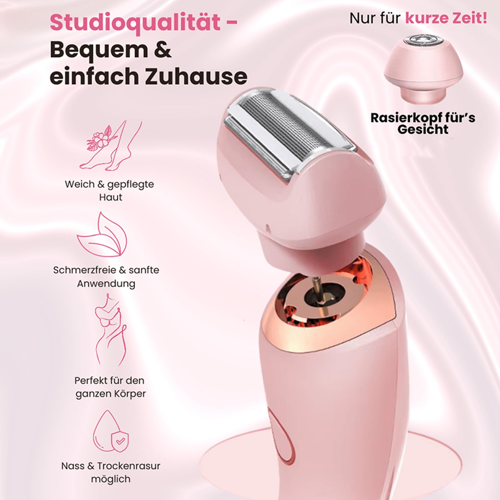 Rasierer Damen Elektrisch, Intimrasierer für Frauen,Smooth Skin,Elektrische Trimmer Rasierer mit LED-Anzeige für Damen (2 Stück)