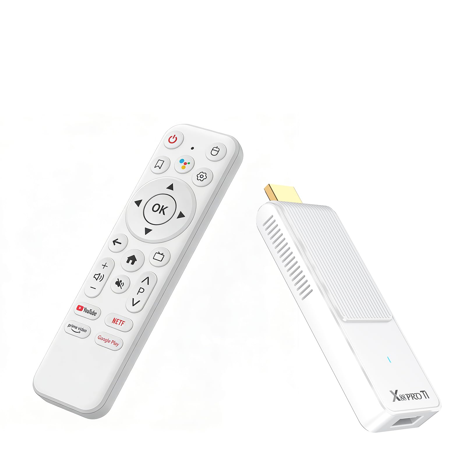 Android TV Stick 14.0 Neuestes 2026 4K Ultra HD TV-Stick Box 2 GB RAM 16 GB ROM RK3518 CPU Unterstützt 2,4/5GHz WiFi 6 BT 5.0, HDR10 Smart Streaming Media Player mit Assistant Sprachfernbedienung Weiß