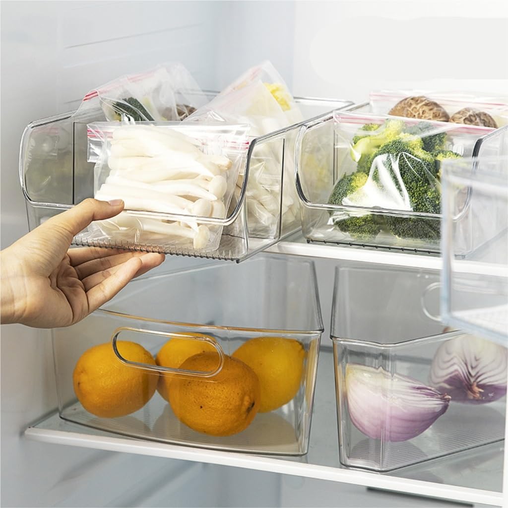 Recipientes para Alimentos Caja de mantenimiento fresco for refrigerador sin cubierta, caja de almacenamiento con compartimentos for mantenimiento fresco de frutas y verduras congeladas para Refrigera