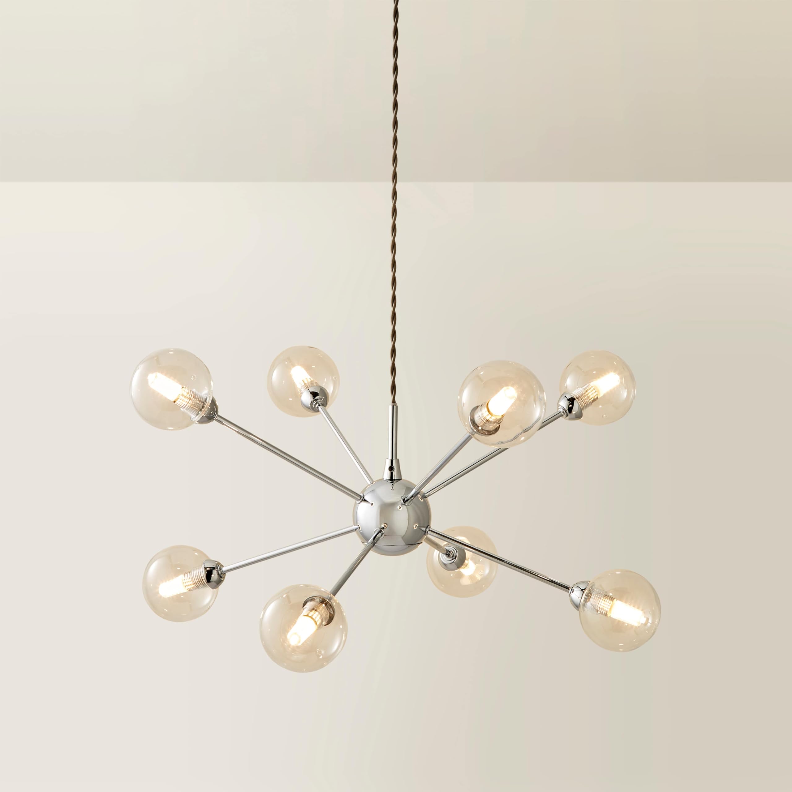 Valuelights Silver | Sputnik Chrome 8 Way Glass Globe Pendant Ceiling Light | Ceiling Lights, Home Décor & Improvement Essential | Mains Wired