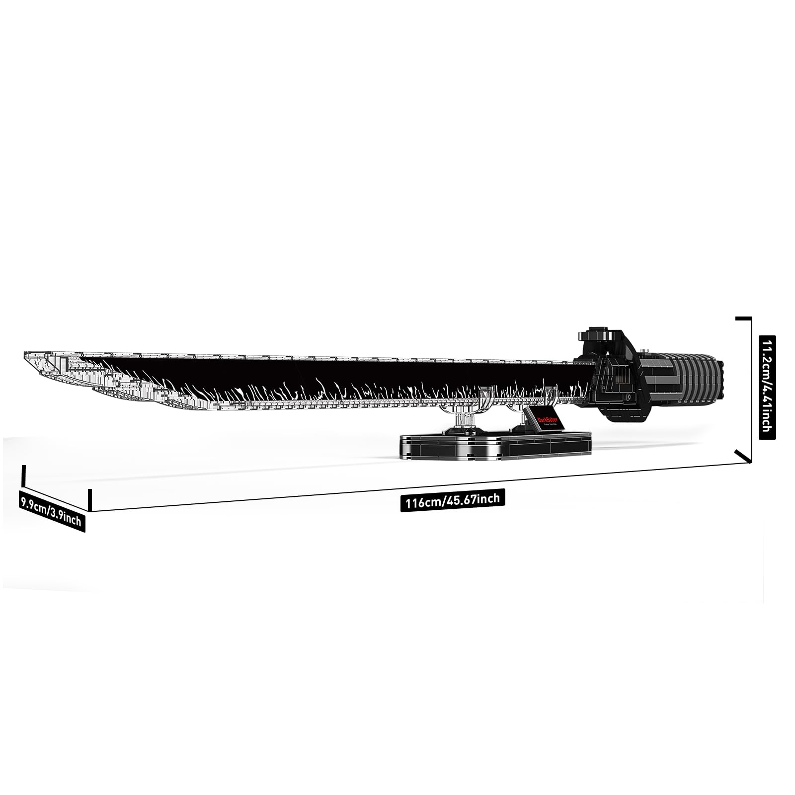 Mould King 10138 Technik Schwert Bausteine Modell, 885 Teile Klemmbausteine Bausatz als Geschenk/Sammlerstücke, Waffen Spielzeug Blockmodell mit Beleuchtung und Ständer