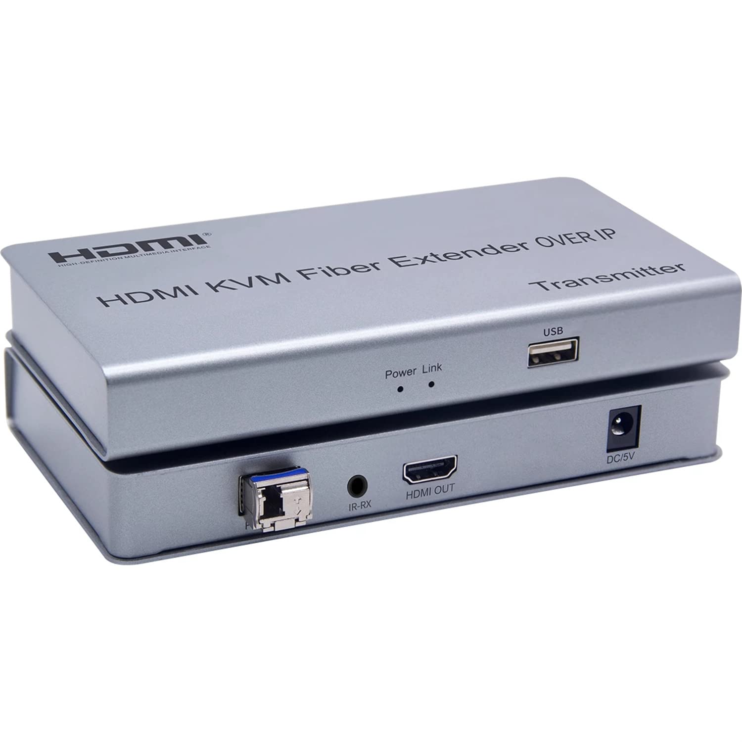Estensione fibra ottica HDMI KVM su IP, estensione dell'interruttore in fibra ottica HDMI KVM 20 km su IP Cavo fibra LC SC USB 2.0 KVM condivisione tastiera mouse interruttore per monitor PS4 (TX+RX)