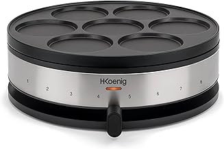 H.Koenig Electric Crepe Maker KREP56, Crepe Maker 2 in 1, Reversible Plates, Crepe Party, Crepes and Mini Crepes, 230° Adjustable Thermostat, Non-stick Griddles 33 cm and 10 cm, 1500W