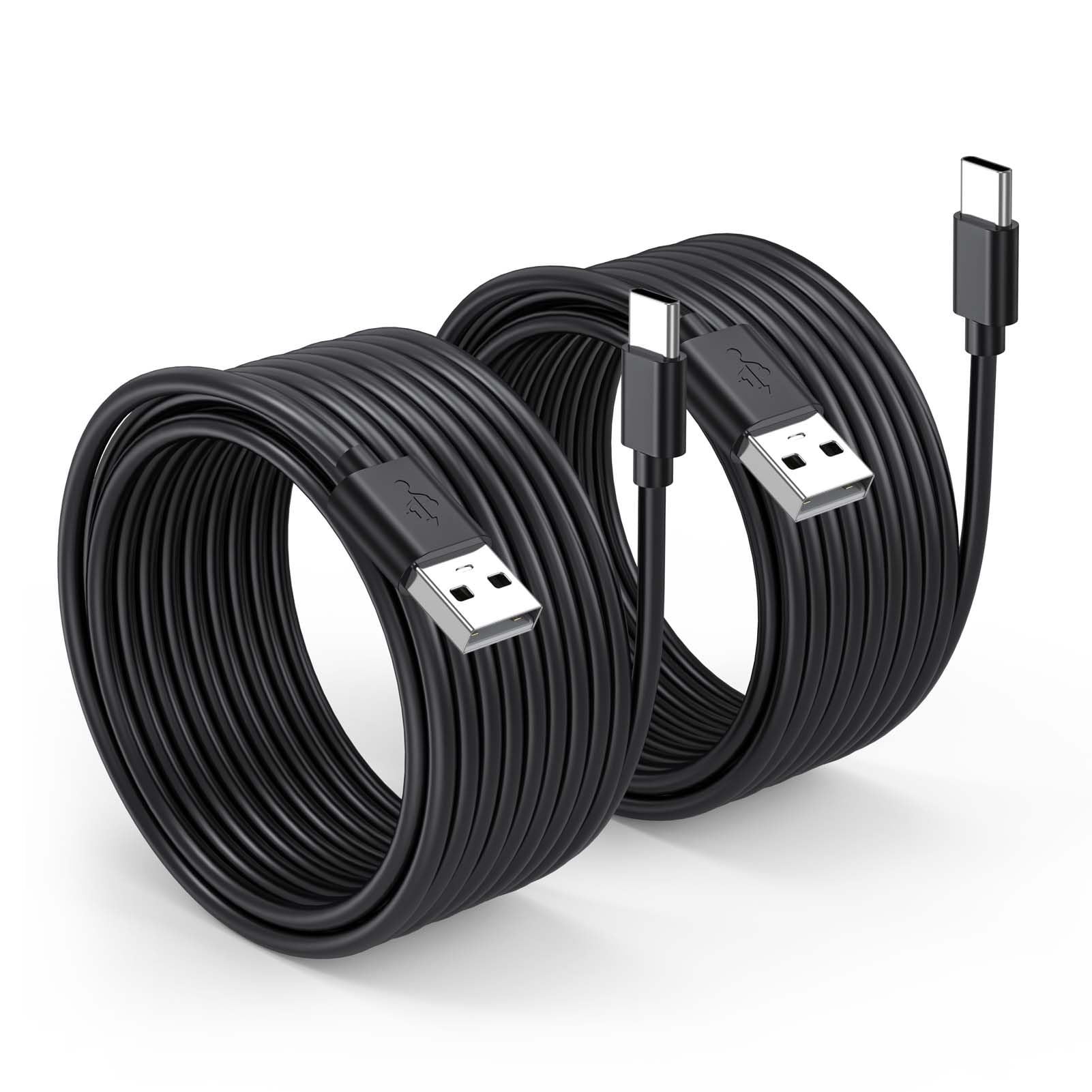 USB-A-auf-USB-C-Kabel, 7,6 m, 2er-Pack, PS5-Controller-Ladekabel für PS5/PS5 Pro-Controller, Xbox-Controller, Switch Pro-Controller, extra langes USB-C-Ladekabel für PS5, Xbox Serie X/S,N-Switch
