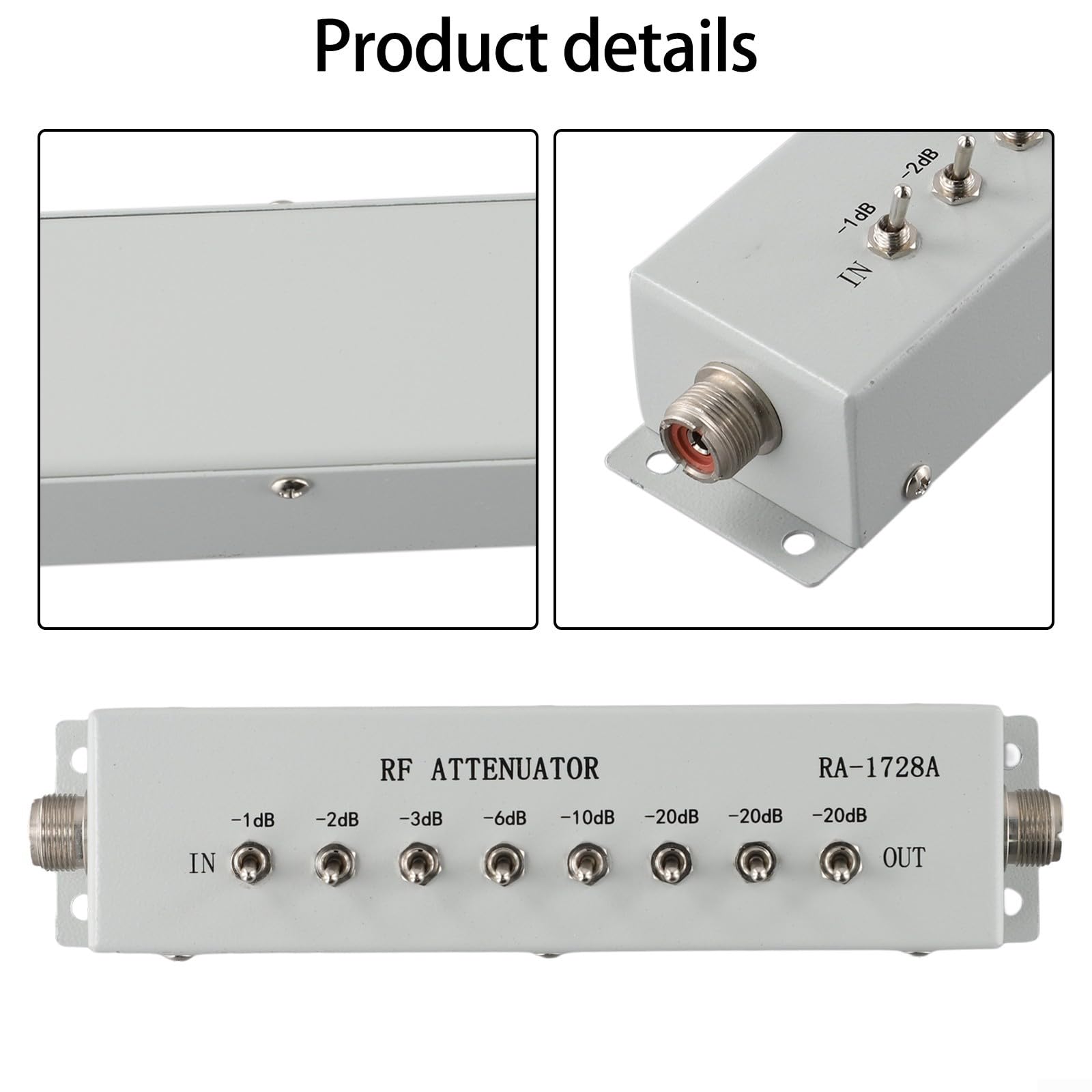 Atténuateur à pas variable 82 dB 50 Ohm pour émetteur radio Ham avec 8 sections et atténuation de pas de 1 dB Convient pour le contrôle du signal RF