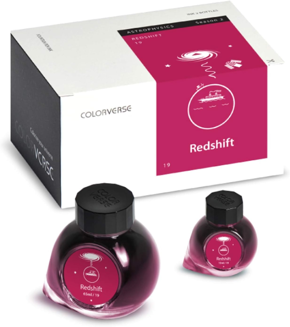 Colorverse Ink - Astrophysics - Red Shift (65ml &amp; 15ml) Fountain Pen Ink