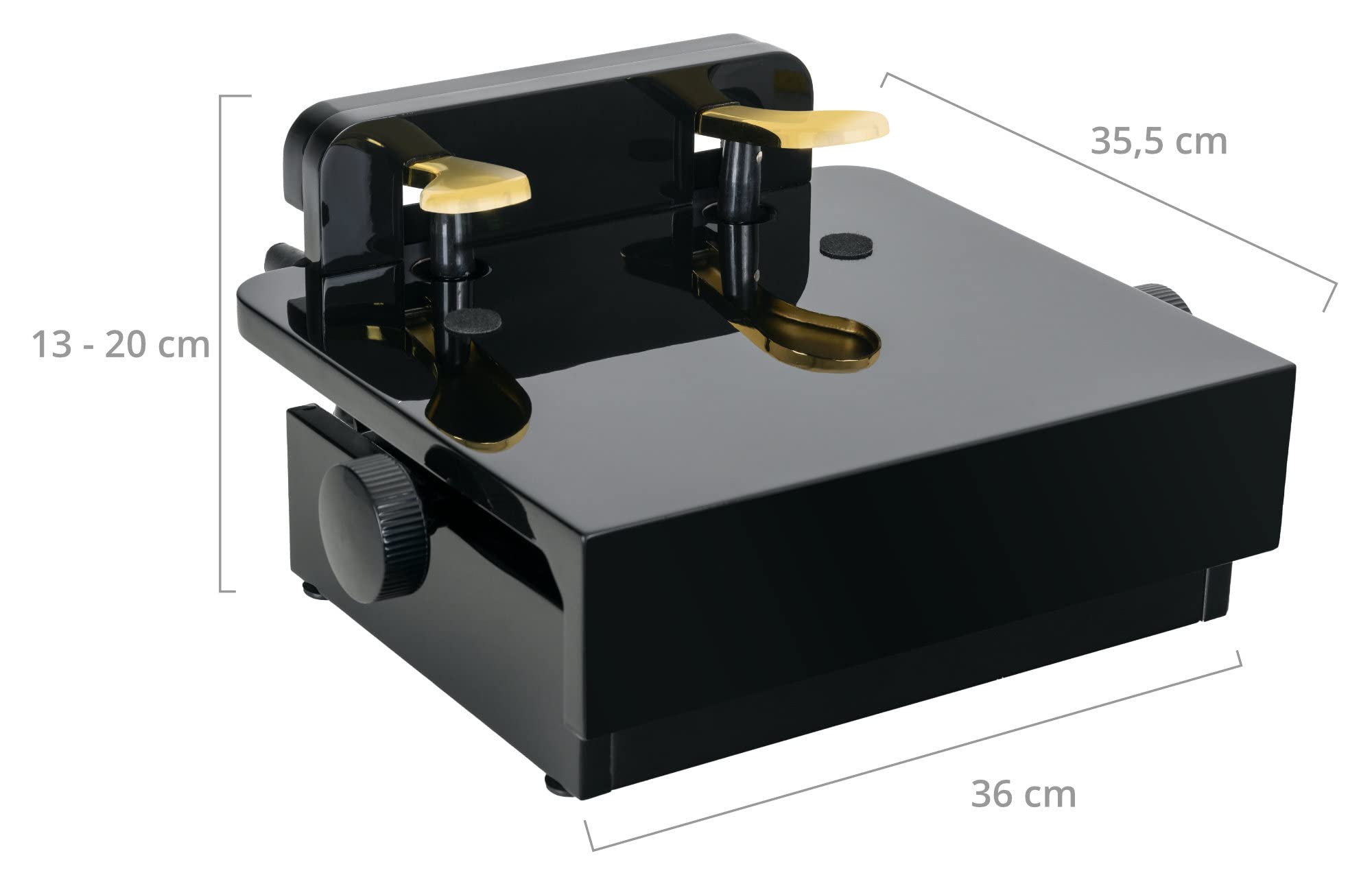 Classic Cantabile Extension De Pédale - Rehausseur De Pédale De Piano Pour Enfants Et Petites Personnes - Hauteur Réglable - Compatible Avec Instruments À Deux Ou Trois Pédales - Noir Brillant