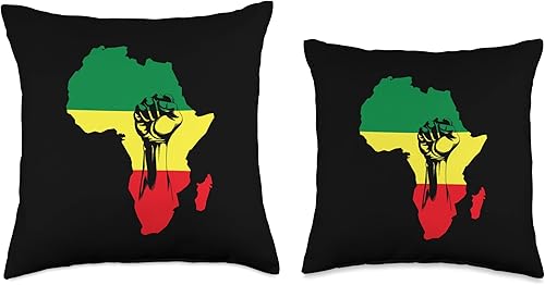Miniatura 3 de Black History - Almohada con diseño de mapa africano para nativos americanos patrióticos, 16 x 16 pulgadas, multicolor