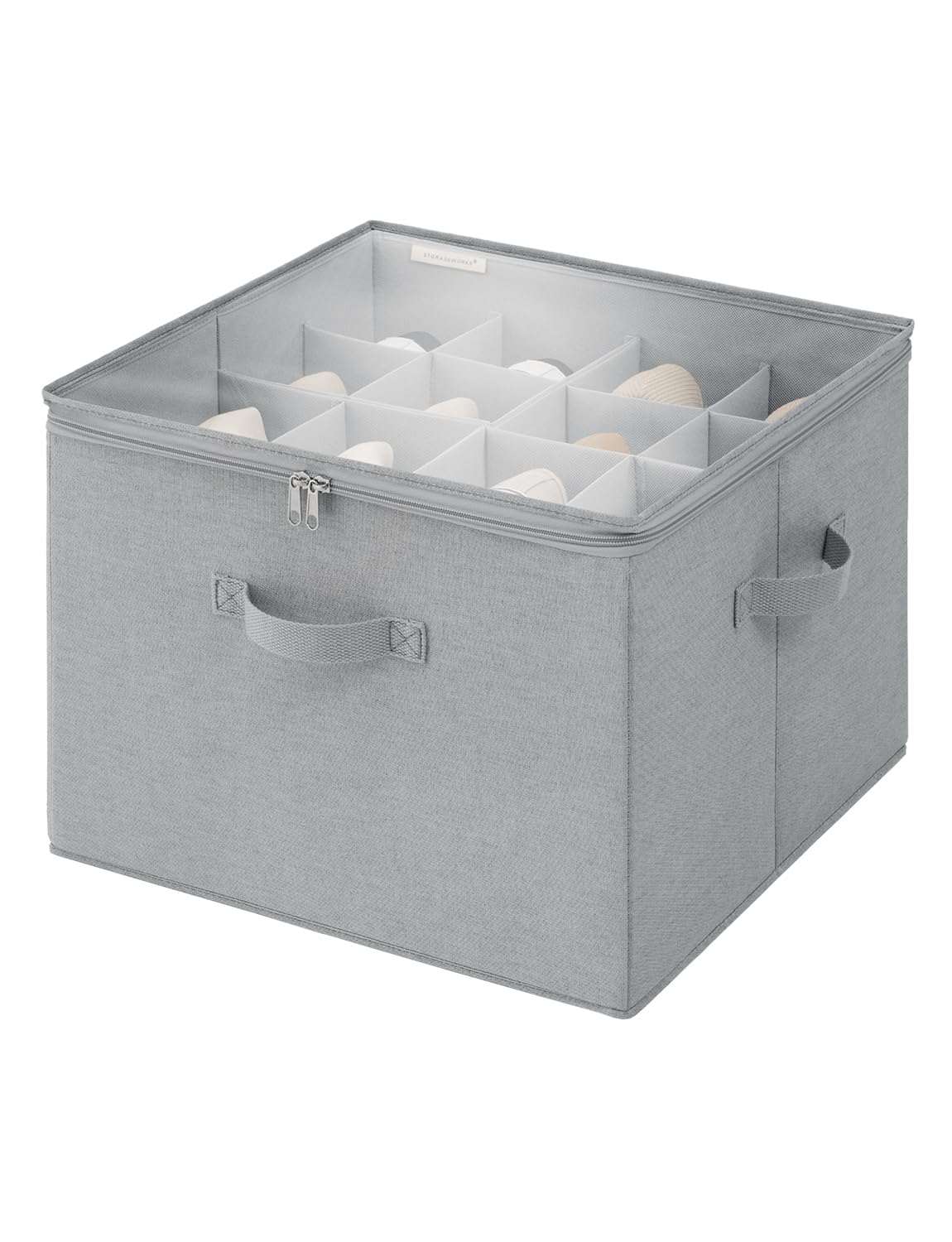 StorageWorks Extra grote schoenorganizer voor de kast, stoffen schoenopbergdoos voor 24 paar, schoenopbergcontainers, schoenendoos met transparant deksel, verstelbare vakken voor schoenopslag, grijs StorageWorks Extra grote schoenorganizer voor de kast, stoffen schoenopbergdoos voor 24 paar, schoenopbergcontainers, schoenendoos met transparant deksel, verstelbare vakken voor schoenopslag, grijs