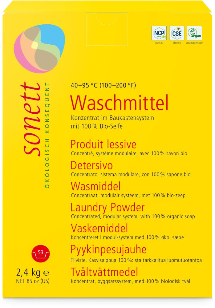 Sonett Lessive en poudre concentrée bio (6 x 2,​40 kg)