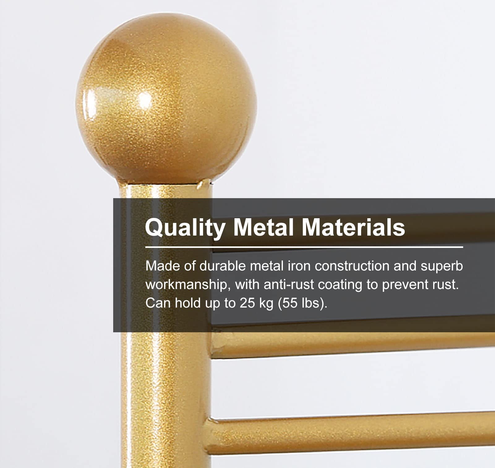 Genérico Perchero de pie Moderno Que Ahorra Espacio con Base Resistente, Colgador de Bufandas de Metal Alto para exhibir Bufandas, para chales, Cinturones, pashminas y Leggings (Dorado, 42