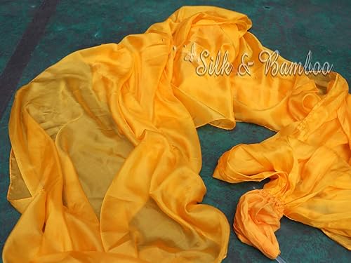 Miniatura 3 de Winged Sirenny Cinta de seda suave y colorida con varilla, de 4.4 yardas, diseño de alabanza litúrgica para la iglesia, adoración, baile, banderín