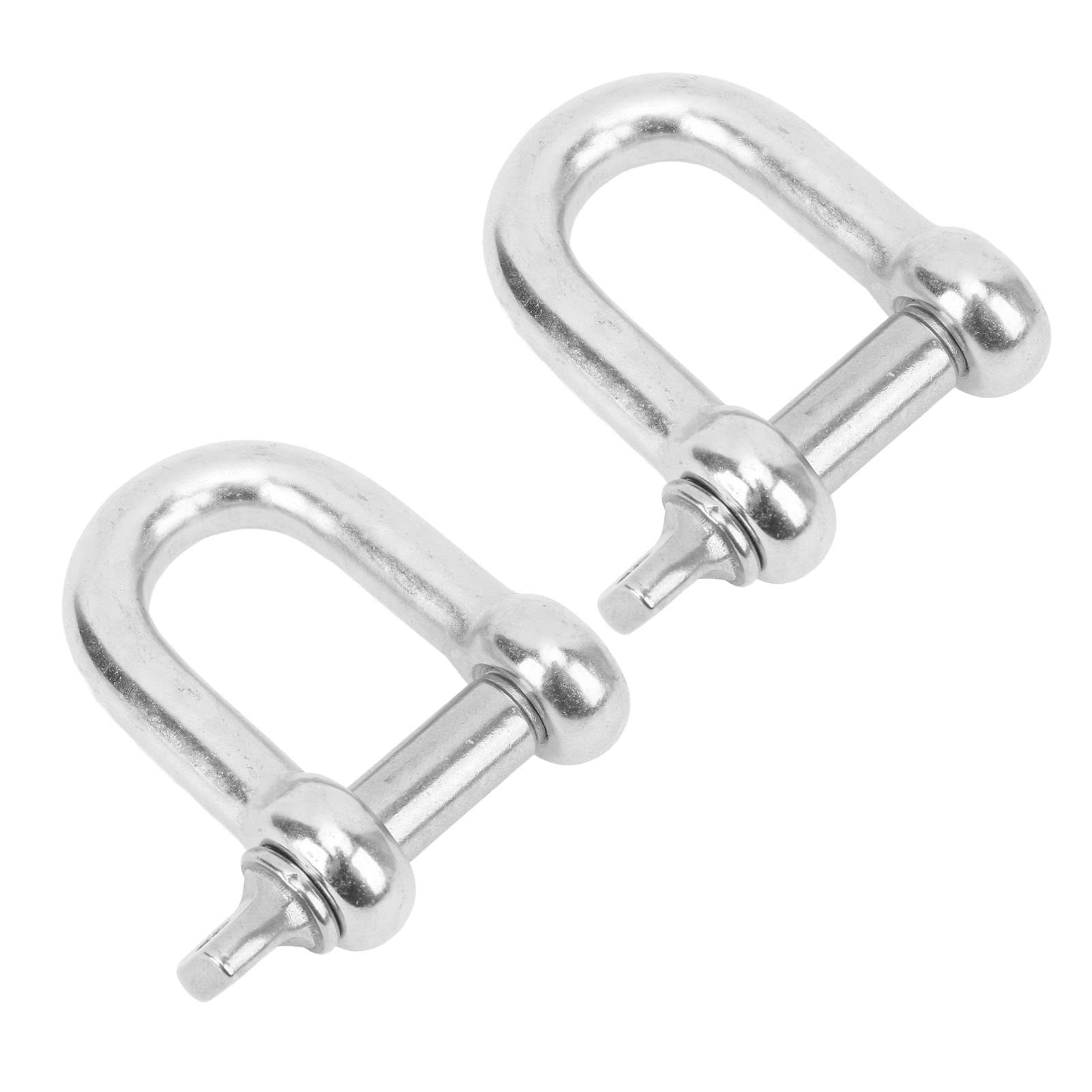 Qqmora Grilletes de Anillo en D de Acero Inoxidable de 22 Mm, Resistencia Fuerte para Anclaje y Remolque, 2 Piezas