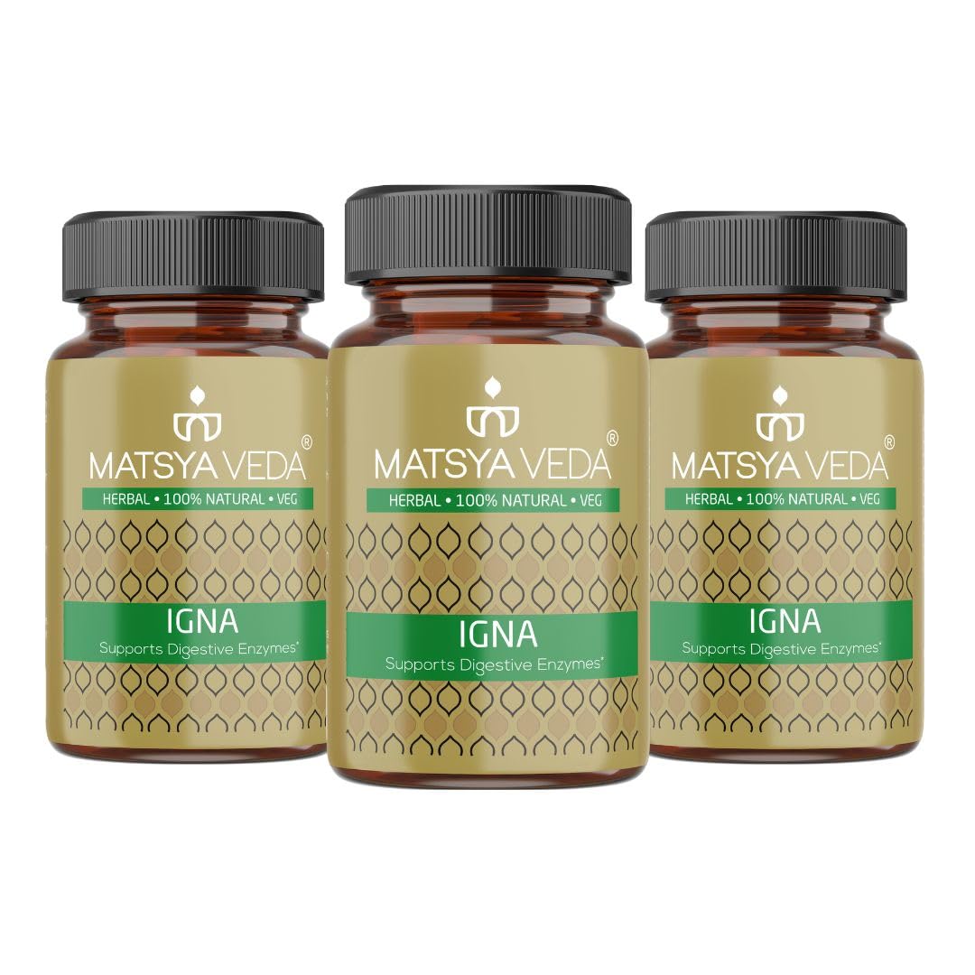 MatsyaVeda Igna - Made with 20+ Ayurvedic Herbs | Digestive Enzymes for Healthy Digestion, Improve Immunity, Promotes Good Health, Gut Health & Boost Metabolism for Men & Women (Pack of 3, 180) (B0CRNQPXY4) Amazon Price History, Amazon Price Tracker