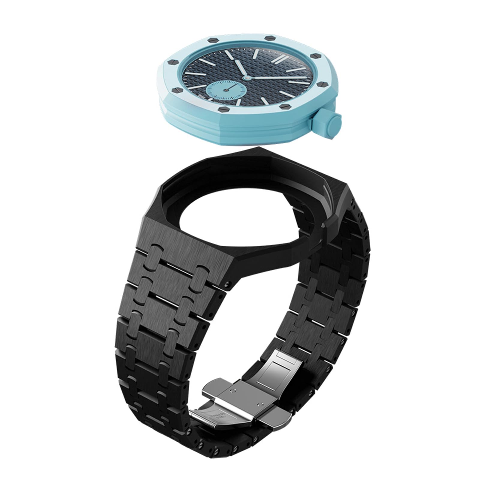 Keramik Armband Modul Set für Swatch AP Royal Pop Uhr Band, Bracelet Armband Ersatz Keramikarmbänder, Verstellbare Uhrenarmbänder Zubehör für Damen und Herren