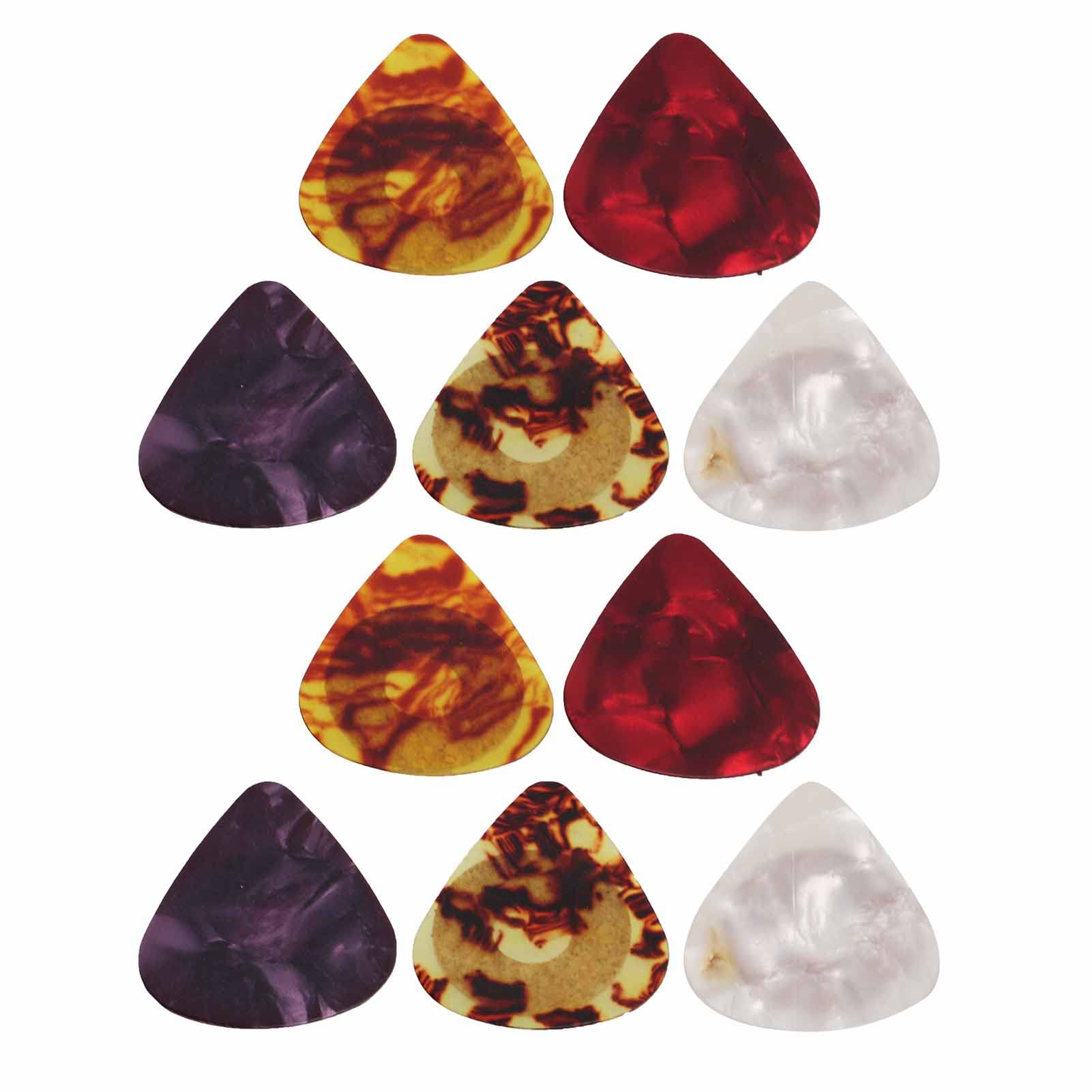 Colorful Celluloid Guitar Pick Set Skidproof for Various Guitars 10Pcs