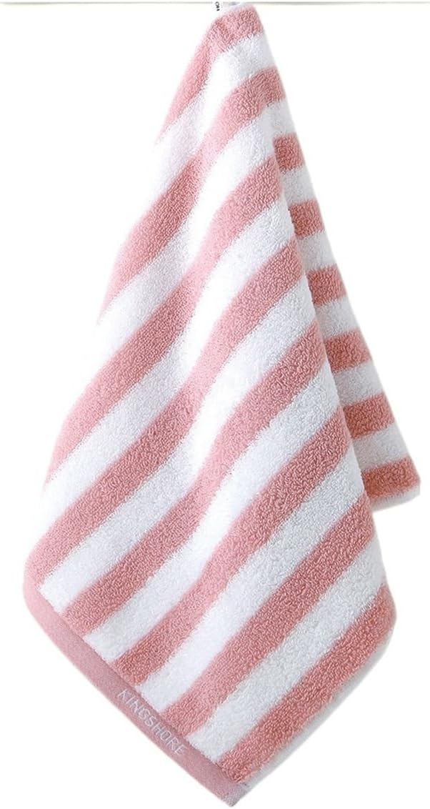 3 Pack Cotton Bath Towels, 70x33 cm, Soft and Absorbent, Jacquard Stripe Design for Home(Red)