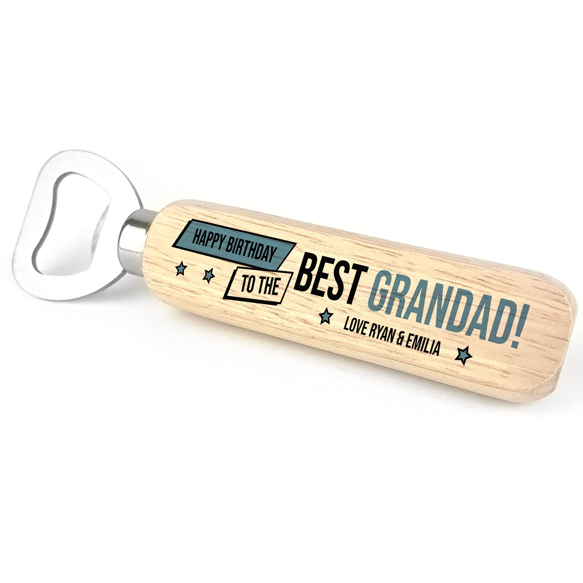 Red Ocean Best Grandad Personalised Bottle Opener Gift for Grandad Novelty Birthday Gifts for Him