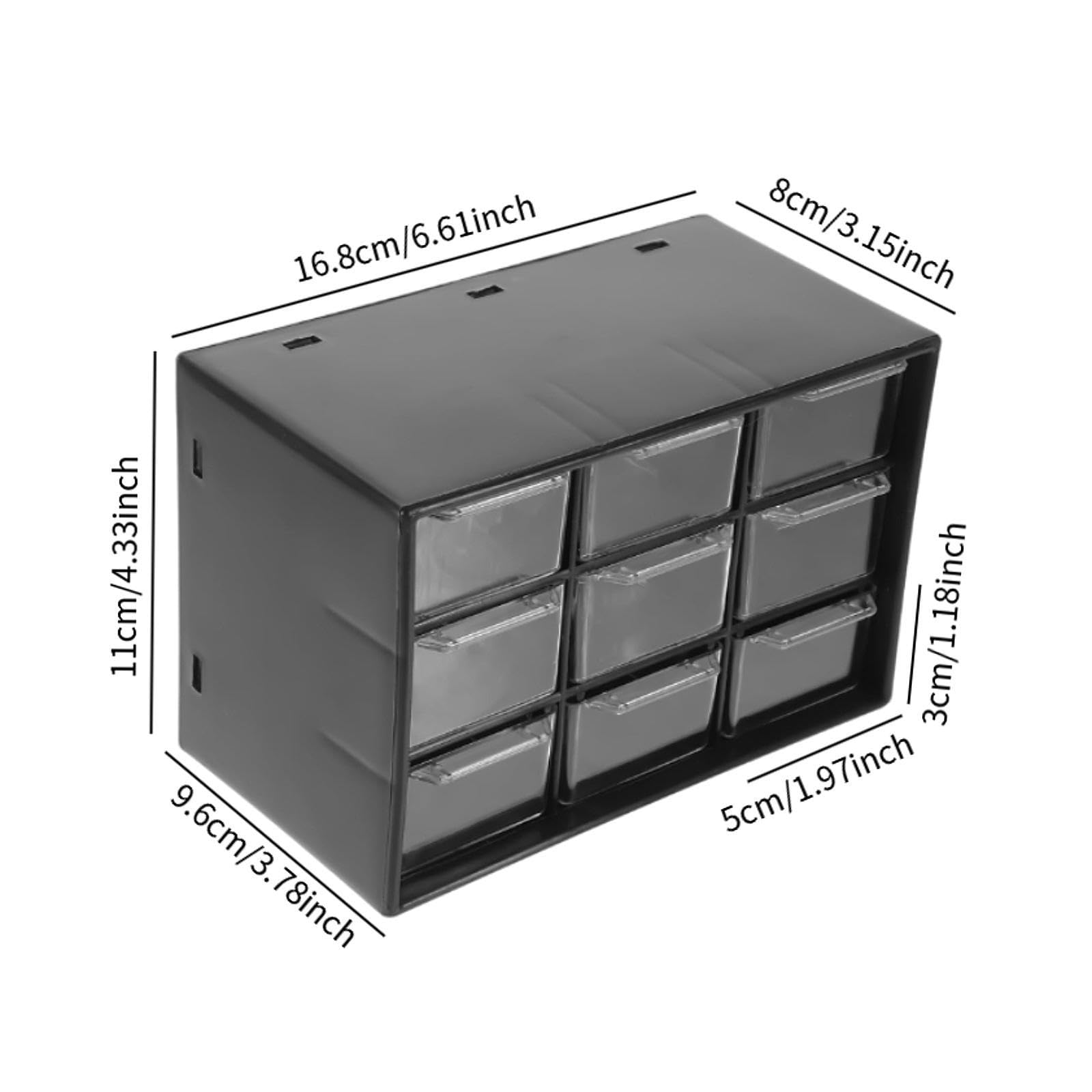 BNF® Desktop Storage Box with 9 Clear Drawers for Small Parts 1:64 Model Car Home Black|Home & Garden |Household Supplies & Cleaning|Home Organization|Storage Boxes 4