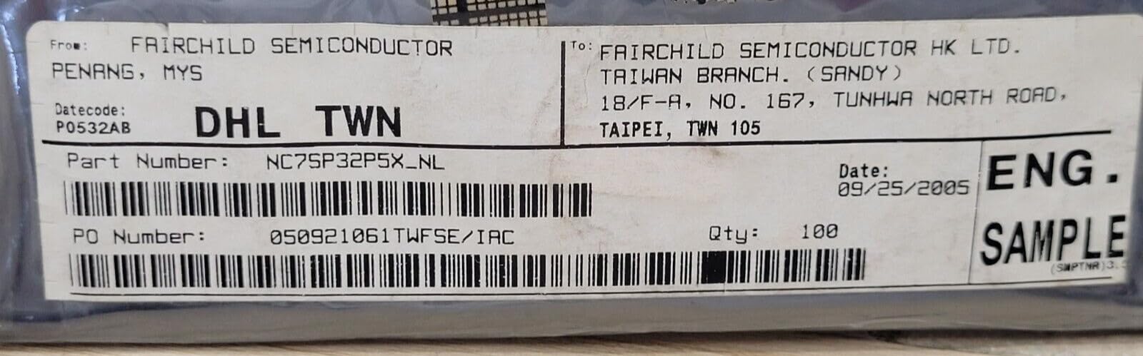 Brand New (1 PC) NC7SP32P5X_NL Compatible with Fairchild