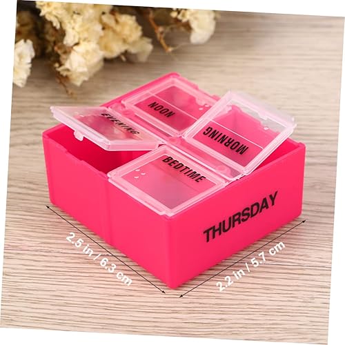 Miniatura 6 de GLEAVI Caja de almacenamiento de 7 28 píldoras, caja de plástico, pastillero, pastillero, cajón verde, organizador de medicamentos, organizador de