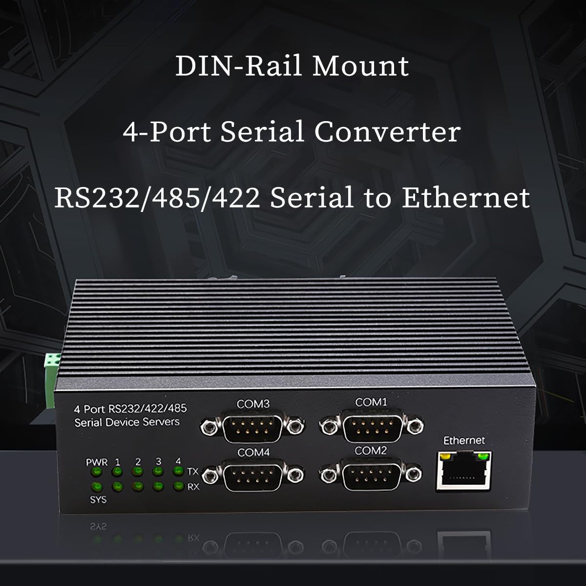 4 Porte RS485 RS232 RS422 Server Dispositivo Seriale Montaggio su Guida DIN Convertitore Ethernet Industriale 10 100Mbps Multi Protocollo Seriale al Modulo di Rete