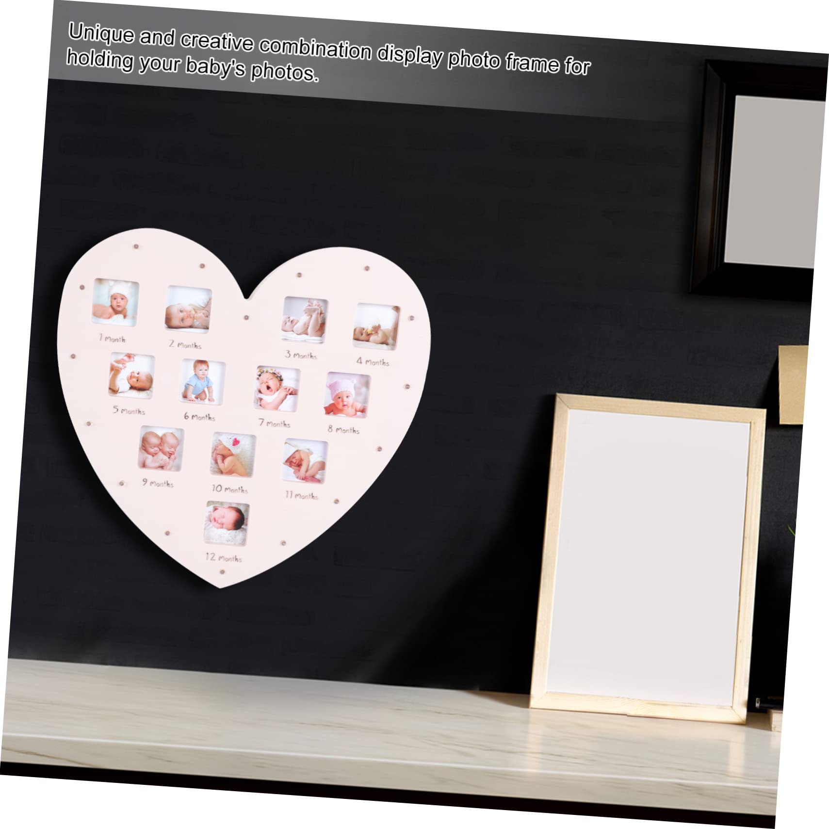 Yardwe 3 Piezas Marco de Fotos para Luz Forma de Marco para Fotos de Crecimiento Infantil de Decoración para Habitación Infantil Soporte para Mesa o Pared Original para Recién Nacidos