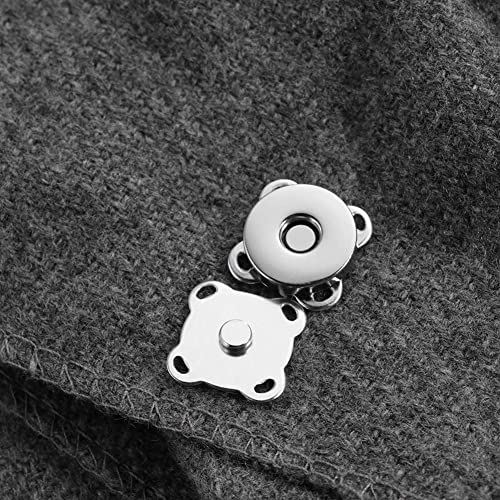 Magnetic Snaps Buttons Plum Magnetic Snap Closures For Purses Bags Clothes Handbags Scrapbooking,Magnetic Purse Closure Fasteners,Sewing On Magnetic Snaps For Diy Craft (15Mm) (Silver) #TOP6