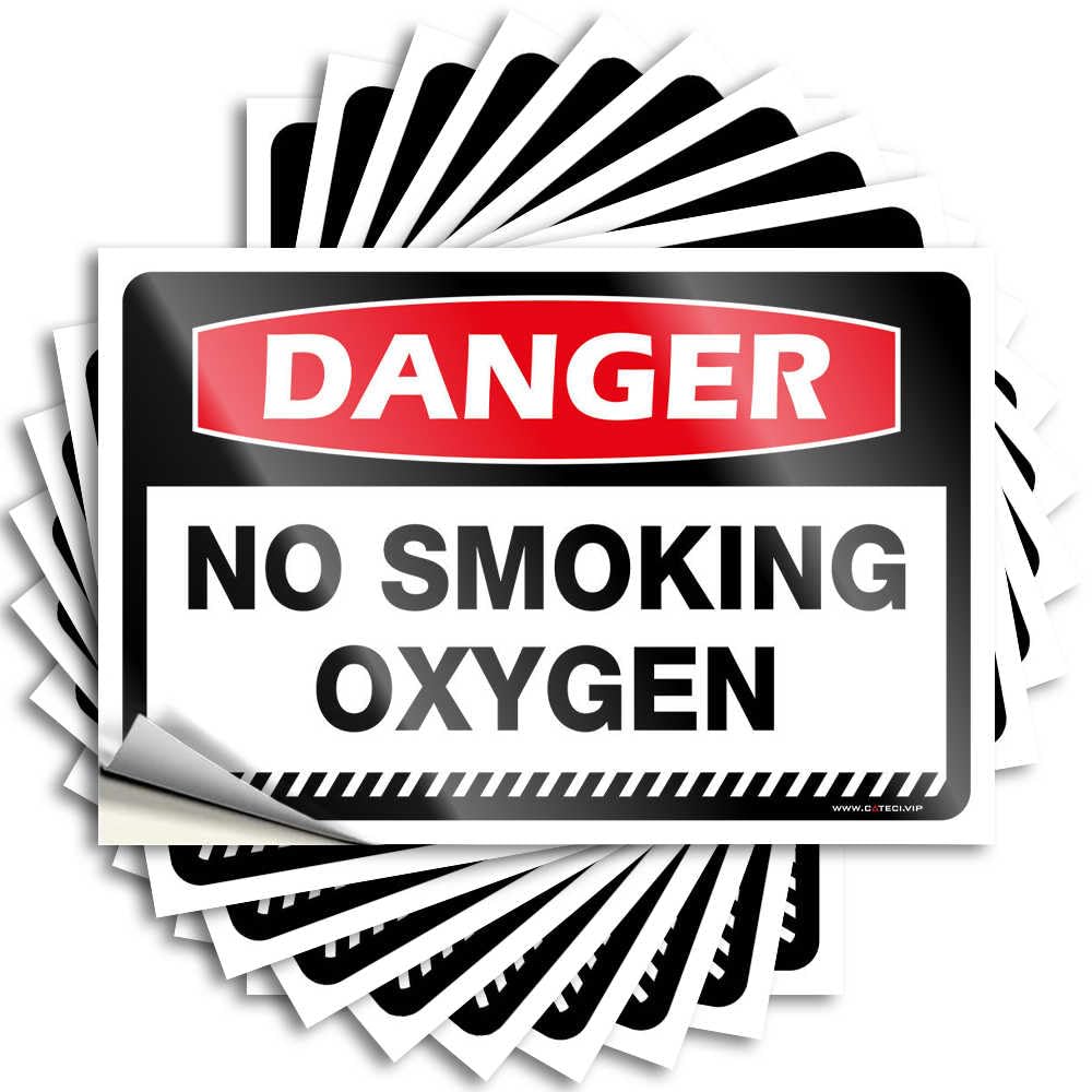 Quote Men Stuff Peel and Stick - Danger No Smoking Oxygen Custom Assorted Waterproof Vinyl for Bathroom(8X12CM)