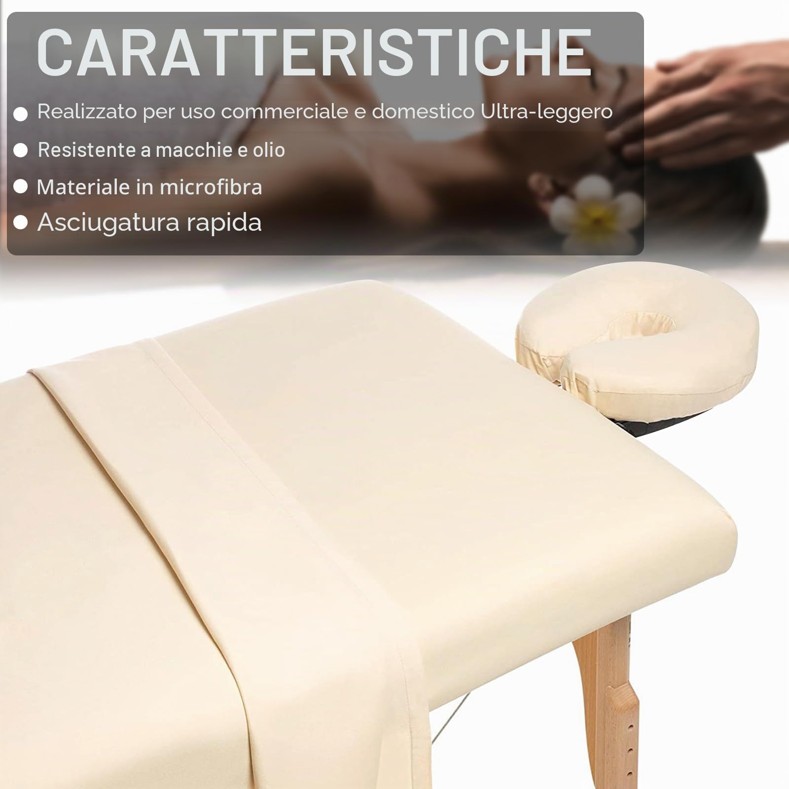 Set di 3 lettini massaggianti in microfibra, 3 pezzi, lenzuolo con angoli elasticizzati per il viso, per massaggiare il viso, set di 3 federe in microfibra, lenzuolo con angoli elasticizzati