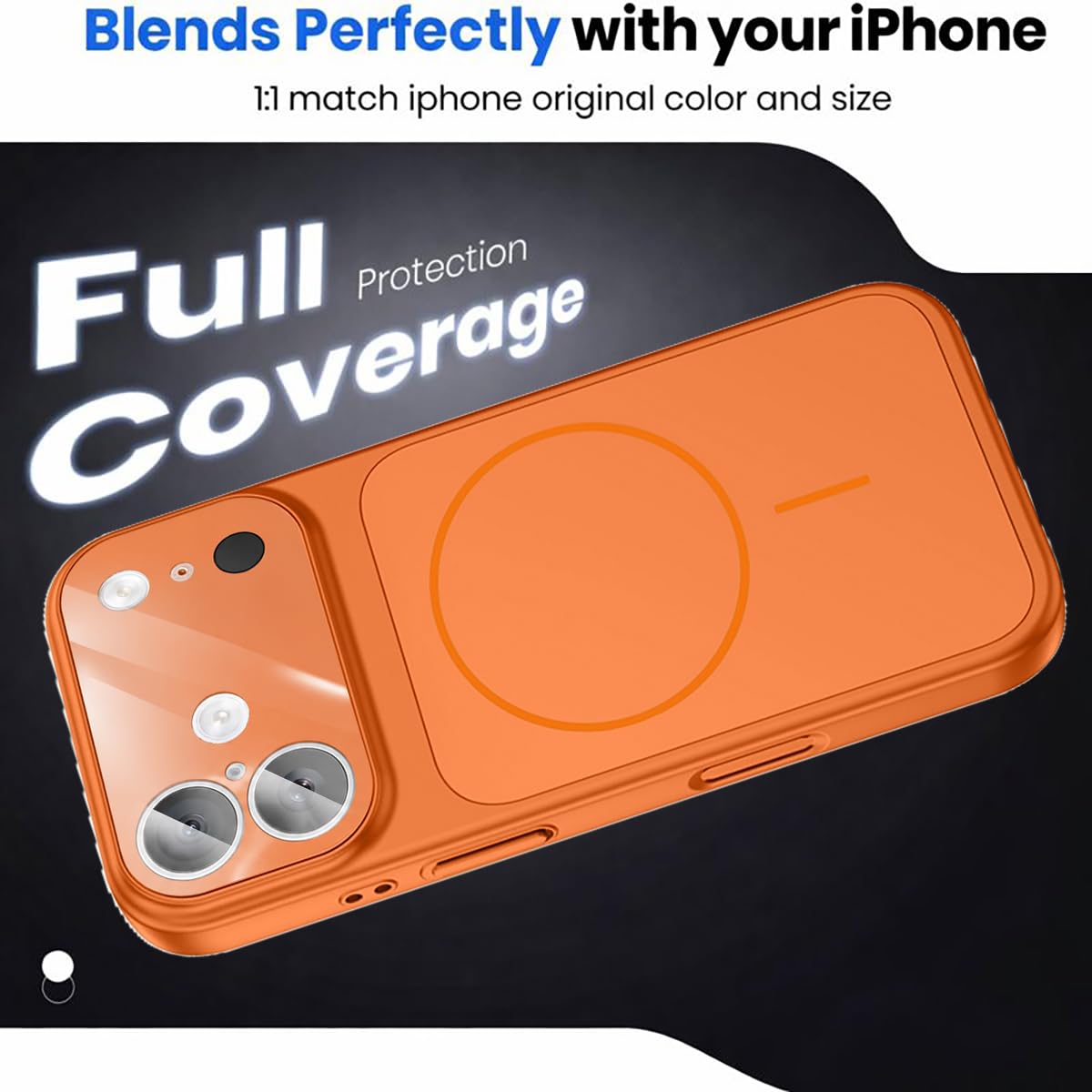 SHINESTAR Converter Case for iPhone 17 | Premium Protective Mag-Safe Cover | iPhone 17 Pro / 17 Pro Max Series Style Design | in-Built Camera Guard | Wireless Charging Compatible – Orange — Amazon image 4