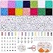 Glasperlen Set, 3MM Rocailles Perlen Set Mini Perlen Zum Auffädeln mit Buchstabenperlen Rund Alphabet Buchstaben Perlen Set, Perlen für Armbänder DIY Schmuck Set
