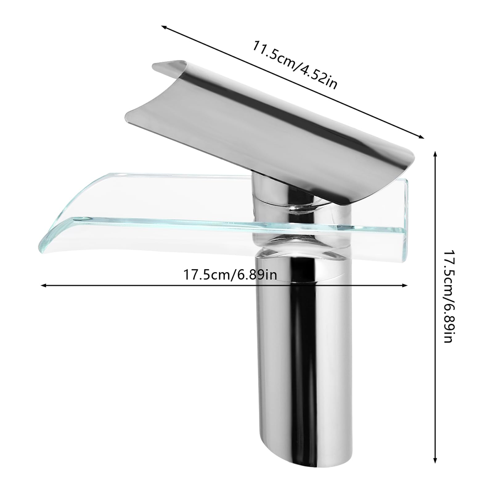 Robinet moderne cascade mitigeur de lavabo monocommande robinet de salle de bain en acier inoxydable mitigeur de lavabo pour salle de bain, argent