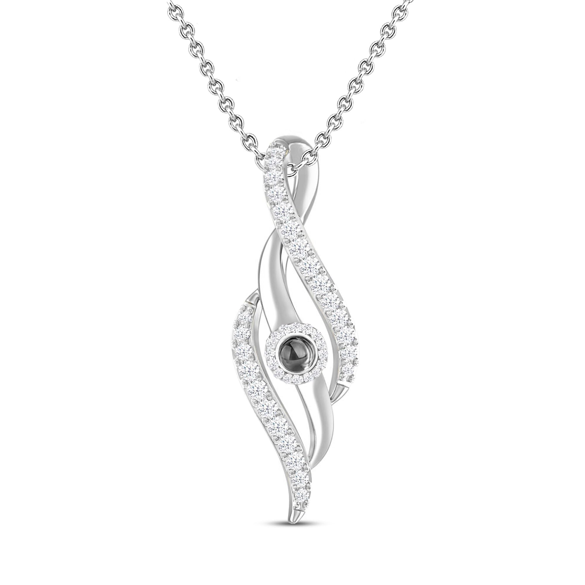 Collier de projection d'image personnalisé Collier de projection en argent sterling 925 avec photo à l'intérieur, collier avec pendentif photo en 100 langues Cadeaux pour petite amie, épouse
